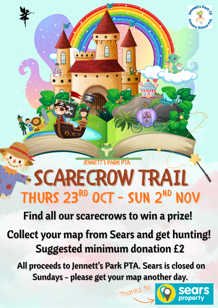 Scarecrow trail 23rd October until Sunday 2nd November. Collect your map from Sears and get hunting. 